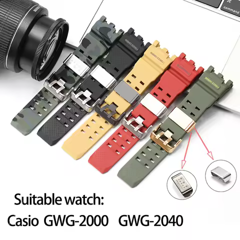 Resin Watch Strap for Casio GWG2000 GWG-2000 GWG-204 Men TPU Bracelet Band Sports Waterproof Stainle