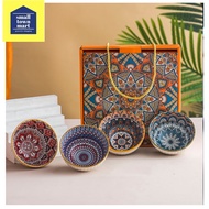 Bohemian Style Rice Bowl Porcelain Bowl Ceramic Bowl Mangkuk Keramik Soup Bowl Doorgift Wedding Gift Dinnerware