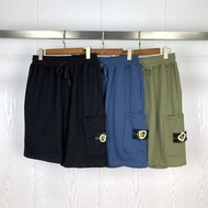 STONE ป้ายหลวมเชือกรูดกีฬาเข็มทิศกางเกงยาม   กางเกงขาสั้นสไตล์ยุโรปและอเมริกา STONE ISLAND กางเกงลำล