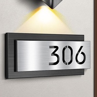 号码牌订制   不锈钢门牌号  Stainless Steel House Number Customized Household Number Plate Light Luxury Entrance