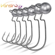 5 Pcs Fishing Jig Spinning Head Hook 3.5g / 5g / 7g / 10g Saltwater Solution Jig Hook Lead Ball Roun