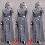 TK Maxi lakshana/Maxi dress aplikasi mutiara tembak/gamis wanita lengan panjang