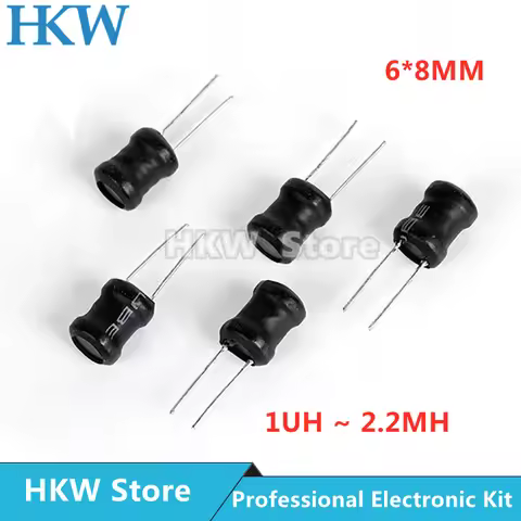 20pcs DIP Power Inductor Coil 6*8mm 2.2UH 4.7UH 10uH 22uH 100uH 150uh 220uH 330uH 470uH 1MH 2.2MH 4.