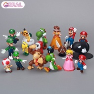 Geral 18pcs/lot Mini Super Mario Figures Super Mario Bros Yoshi Daisy Princess PVC Action Figures Toys Model Toy Gift for Kids