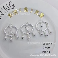 Lock Bag999Hot-Selling Pure Silver Rabbit Jade Rabbit Peace Lock Necklace Pendant Hundred Blessings 