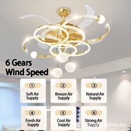 【In stock】[Starry Sky Fan Light] Ceiling Fan Light/LED Fan Light/Living Room Fan Light/Bedroom Fan L