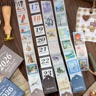 GREATAT Journal GO 365pcs, Minimalist Design Vintage Style Washi Tape Stickers, Creative One-a-day D