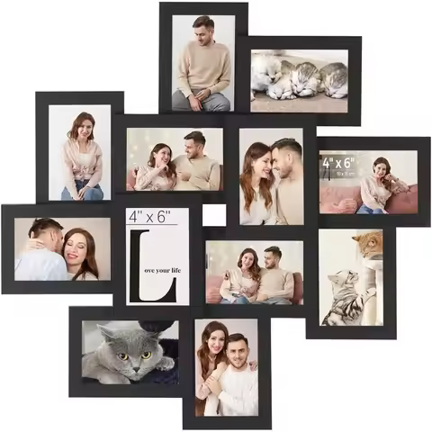 12pcs/set 4x6 Inch Collage Picture Frame Wall Decor Set Home Living Room Wall Hanging Photo Frames M