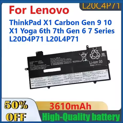 3610mah L20C4P71 L20M4P71 Battery For Lenovo ThinkPad X1 Carbon Gen 9 10 X1 Yoga 6th 7th Gen 6 7 Ser