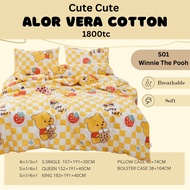 1800TC ALOE VERA COTTON with Comforter S.Single/Queen/King Set Cadar Katil cadar set ready stock Exc