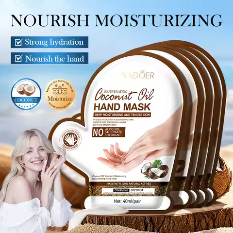 SADOER Coconut Moisturizing Hand Mask Whitening Nourishing Anti-aging Hydrating Hand Gloves for Hand