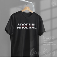 Arsenal Club Distro Adult Football T-shirt Short Sleeve The Gunners Writing Cotton Combed 30s T shir