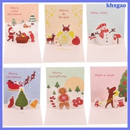 6 Sets Christmas -up Card Cards Festival Gift 3D Xmas Blessing Greeting Prime khxgao