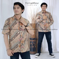 3 BATIK KEMEJA PANJANG HEM PRIA MOTIF KEMBANG HITAM KEMEJA SERAGAM BY FERRY MENA