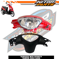 WITOR- Batok Set Kepala Yamaha Mio Sporty Mio Lama Depan Belakang Merah Cabe Dan Reflektor Lampu Depan / Batok Depan Belakang + Reflektor Mio Sporty Merah Cabe / Batok Kepala 1set Yamaha Mio Sporty Mio Lama Merah Cabe Depan Belakang Dan Lampu Depan