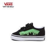 VANS OLD SKOOL V( 1_4 YEARS ) - GLOW SLIME BLACK/GREEN รองเท้า แวนส์ สำหรับเด็ก ผู้ชาย ผู้หญิง