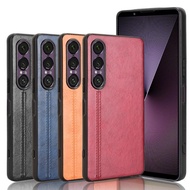 For Sony Xperia 1 VII 2025 Case Calfskin Soft Edge PU Leather Hard Phone Cover For Sony Xperia 1 VII