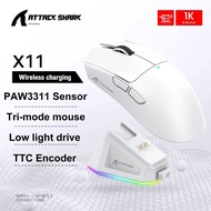 Attack Shark X11 Wireless Gaming Mouse PAW3311 3 Mode Bluetooth 2.4G Type-C  Tetikus Tanpa Wayar Sha