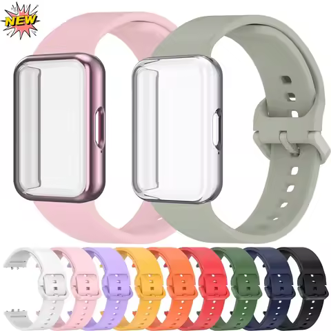 Case+Official Silicone Strap for Samsung Galaxy Fit 3 Protective Shell Band Bracelet for Samsung Gal