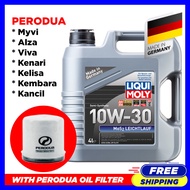 (With Perodua Oil Filter) Liqui Moly Mos2 10W30 Semi Synthetic Engine Oil (4L) Myvi / Alza / Vavi / Kenari / Kelisa / Kembara / Kancil