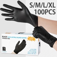100pcs Black Disposable Rubber Nitrile Gloves for Cooking Work Housework Kitchen Home Cleaning Car R
