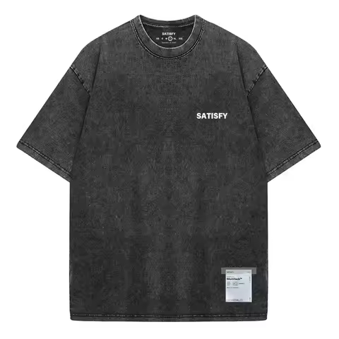 Trendy SATISFY Running MothTech Muscle Round Neck Distressed Pure Cotton Printed Short Sleeve T-Shir