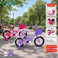 GDeal 14 & 16 Inch Bicycle Children Princess Kids 4 wheels Road Bike Outdoor Ride Adjustable Seat Ba