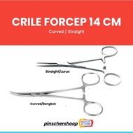 Crile Haemostatic Forcep Lurus/ Bengkok Crile Forcep 14 Cm