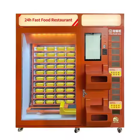 21.5 Inch Touch Screen Refrigerated Pre-Meal Hot Food Vending Machine