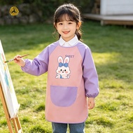 Kids Waterproof Art Apron - Long Sleeve Painting Smock for Kindergarten Pottery