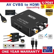 ✌☁ Composite AV CVBS 3RCA to HDMI อะแดปเตอร์แปลงสายเคเบิ้ลวิดีโอ 1080p Upscaling AV to HDMI