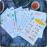 Combo Cho Bé Vào Lớp 1 Bảng Âm Vần Bảng Chữ Cái Bảng Cửu Chương Bảng Số Lớp 1 MESAU.KIDS