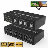 Dual Monitor HDMI KVM Switch 4x2 Extended Display 4K@60Hz HDMI B KVM Switcher 2 in 4 out for 4 PC Share Monitor Moe Keyb