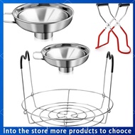 【octavia】4 Pieces Canning Kit, 1PC Canning Rack+ 1PC Canning Jar Lifter Tong+ 2PC Canning Funnels, C