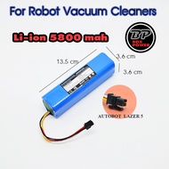 แบตเตอรี่สำหรับหุ่นยนต์ดูดฝุ่น และเครื่องดูดฝุ่นอัตโนมัติ Autobot Lazer 5  (Li-on 58006600mah 14.8 V