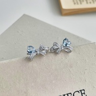 Khuyên tai bạc nữ LAMY Double Romantic Knot Earings White 3260WH - Khuyên tai bạc ta