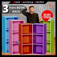 BFO 3 Tier Wooden Multipurpose Rack / Book Shelf / Rak Buku / Kabinet Buku / Storage Cabinet / Almari Kayu