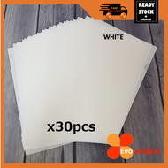 White Colour Model x 30pcs - Premium Quality L-Shape A4 paper or File Folder / Office files filling
