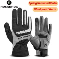 ✹☜ ROCKBROS Cycling Bicycle Gloves Touch Screen Thermal Windproof Bike Gloves Keep Warm Autumn Winter Thick Sport Gloves Equipment