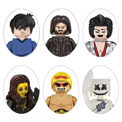 Ozzy Osbourne Building Blocks Jackie Chan John Wick Hulk Hogan Mini Action Figures Bricks Model Toys