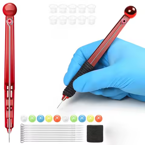 1Set Hand Poke Pen Stick Tool Tattoo Needle Holder Tattoo Ink Cup Glover Grommet Bandage Kit Tattoo 