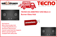 TECNO UG 2086TRSV Toughened Glass Hob / FREE EXPRESS DELIVERY