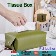 【SG】Tissue Box Nordic Modern PU Leather Tissue Box Portable Home Office Simple Waterproof Tissue Box Desktop Storage Box