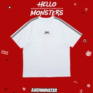 ย้อนยุค2025 BABYMONSTER 1st WORLD TOUR: HELLO MONSTERS Merch ผ้าฝ้ายเสื้อยืด Vintage Plus ขนาดหลวมพิ