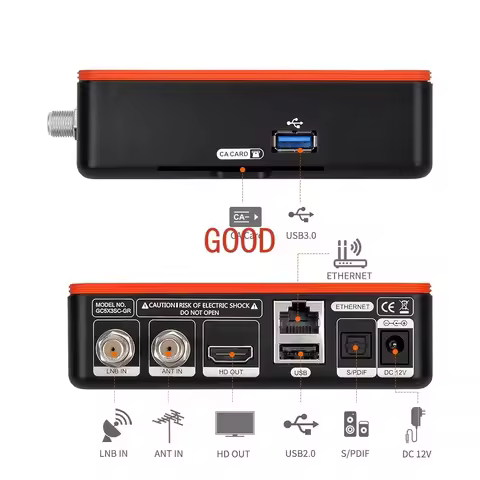 GTcombo CA Digital Satellite TV Receiver Amlogic S905X3 4K Smart TV Box Combo IPTV cccam NewCam Yout