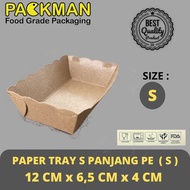 LONG S PAPER TRAY SQUARE/ BROWN KRAFTKentang 12x6.5x4 - PE LAMINATION