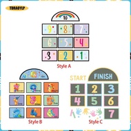 [tdraoylp] Hopscotch Footprint Floor Sticker, Cartoon Floor Decals Lattice Floor Sticker