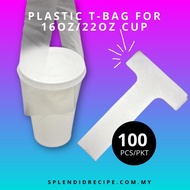Plastic T-Bag for 16oz/22oz Cup (100 pcs)