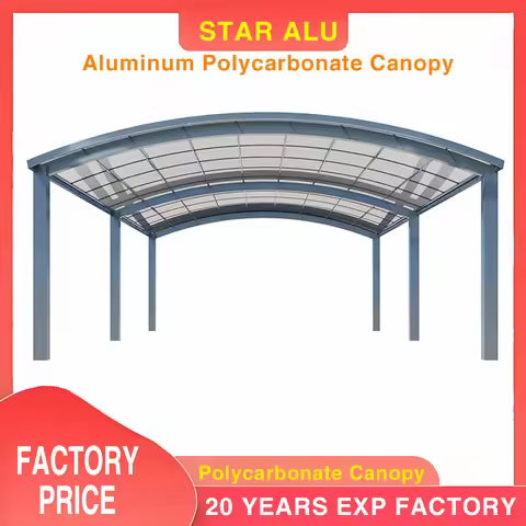 Modern Polycarbonate Canopy Carport – Waterproof Aluminum Frame Sunshade for Driveway or Garden