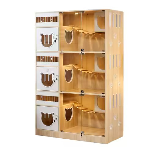 Cat Villa Animal Veterinary Supply Small Dog Hotel Cat Hotel Wooden Material Cat Cage Display Cage